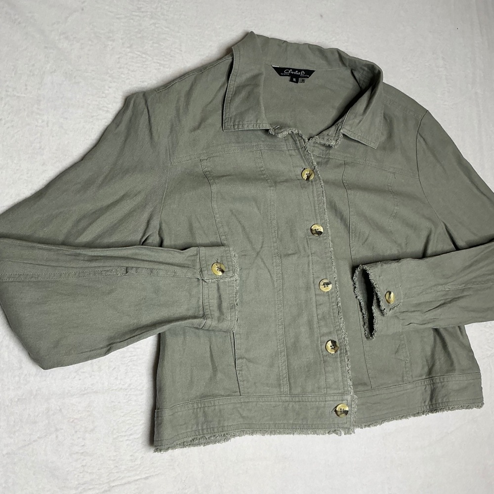 CHARLIE B Sage Green Denim Jacket